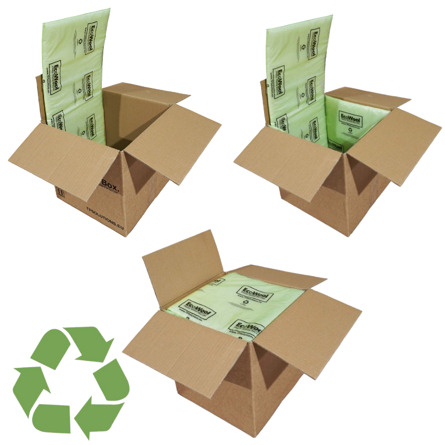 100% recyclable EcoWool Box Liner protecting chilled food